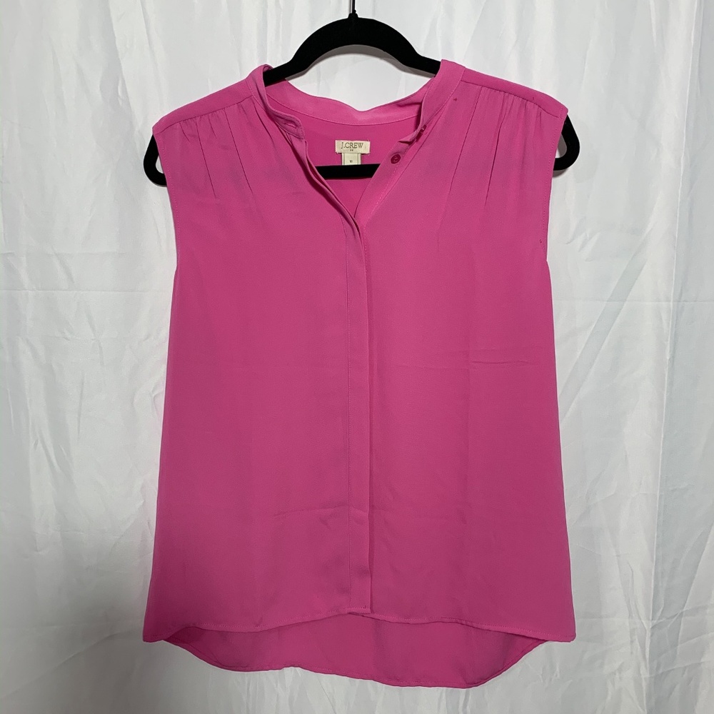 J.Crew Sleeveless Button Down - Hot Pink